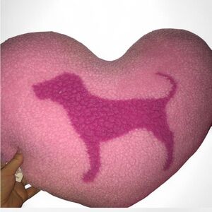 Pink Heart-Shaped Dog Pillow
